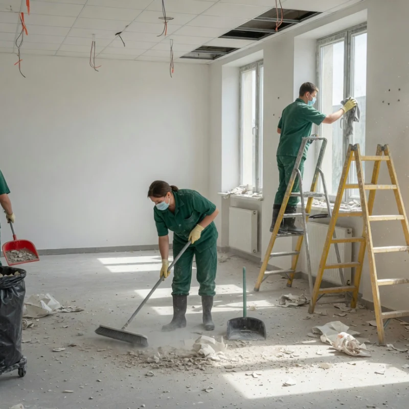 Curățenia biroului după renovare