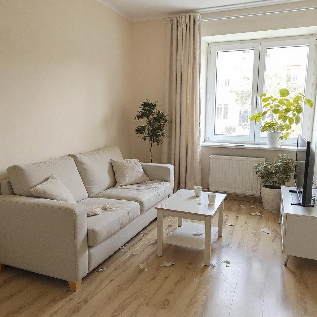 Curățenie ecologică a unui apartament cu două camere - înainte de curățenie