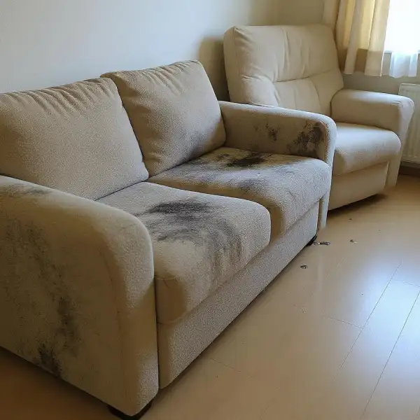 Curățarea la domiciliu a mobilei tapițate în studio - înainte de curățenie