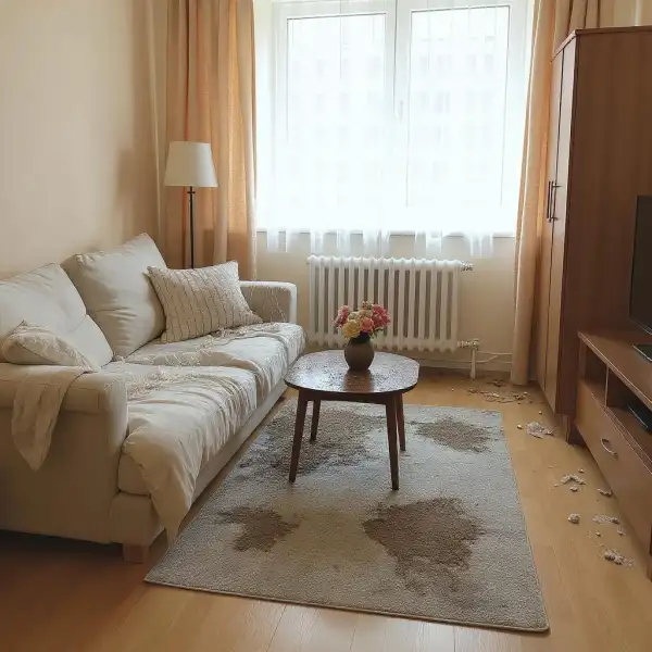 Curățare profundă a unui apartament cu o cameră cu animale de companie - înainte de curățenie