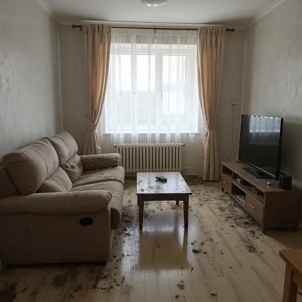 Curățenie apartament cu trei camere după cazarea animalelor - înainte de curățenie