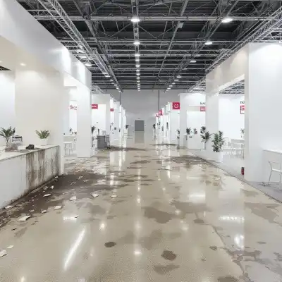 Curățenie post-eveniment a pavilionului expozițional - înainte de curățenie