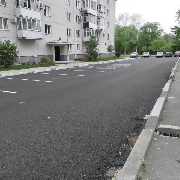 Curățenia parcării de la blocul de locuințe - după curățenie