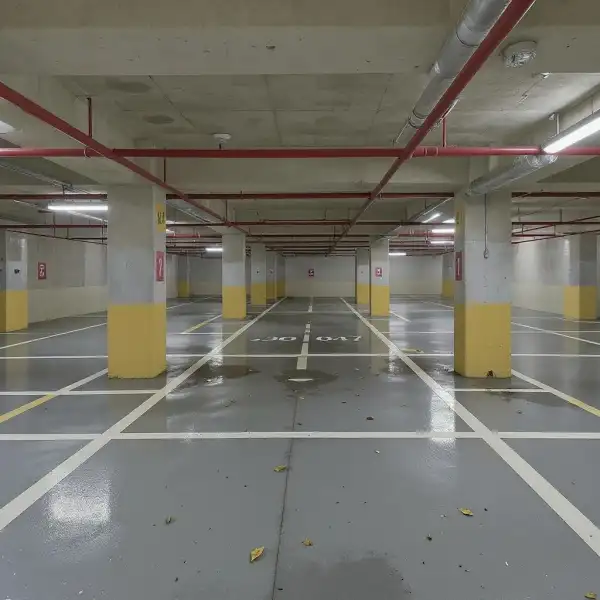 Parcare subterană a unui complex rezidențial - înainte de curățenie