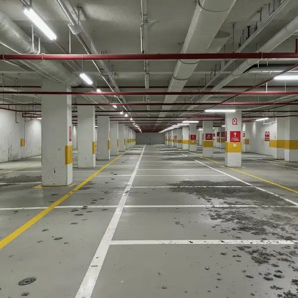 Parcarea după lucrări de construcție - înainte de curățenie